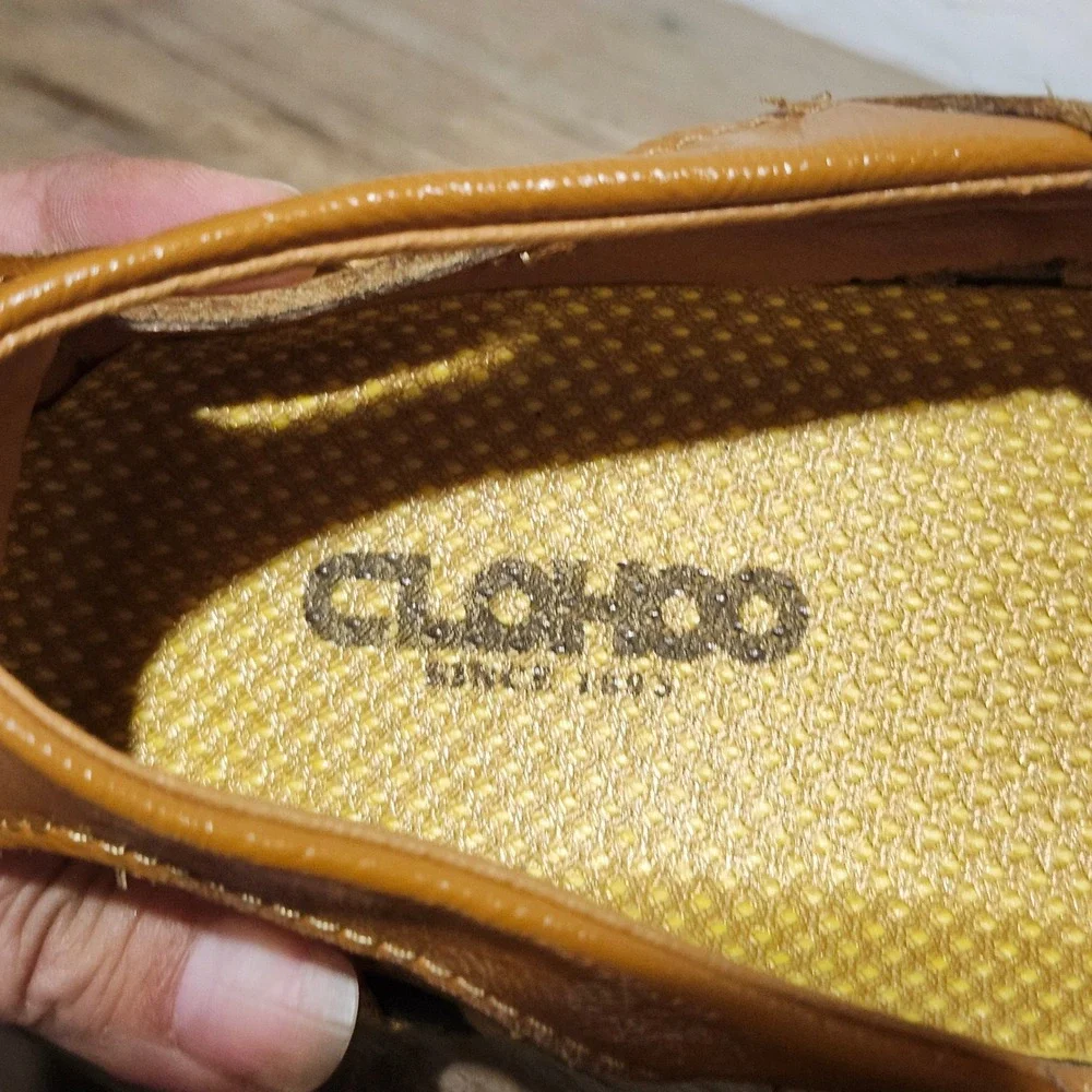 CLOHCO Mens Leather Fisherman Sandals 9917 280 Tan Brown Slip On Loafers Size 10